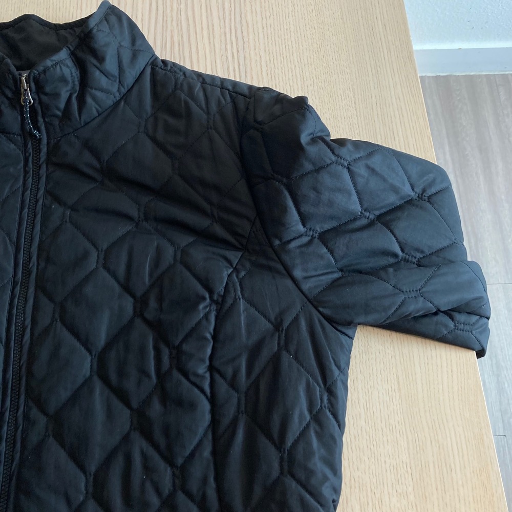 Eddie Bauer Jacket Womens L Black Quilted Puffer Full Zip Mock Neck Lightweight - Picture 11 of 14